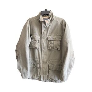 Vintage Structure Olive Green Utility Field Jacket Military Workwear Coat Mens M